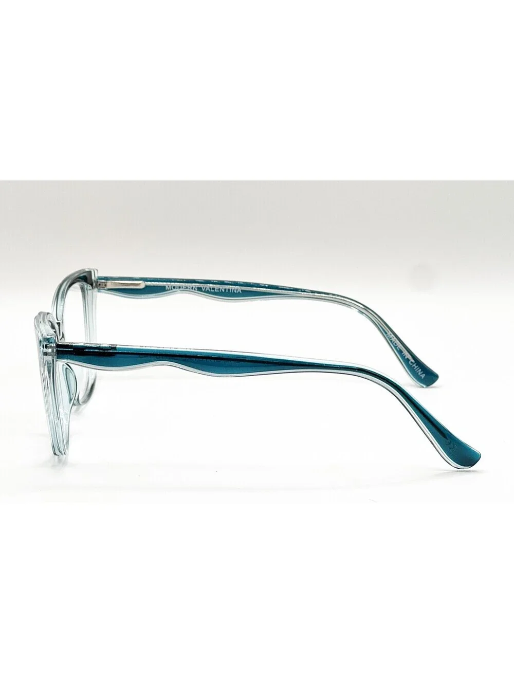 Modern Valentina Teal Crystal Cat Eye Authentic Eyeglass Frames 54-18-145